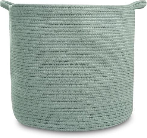 Natemia Rope Storage Basket- Nursery Bin and Toy Organizer (15"x15"x14"), Laundry Basket, Basket for Towels, Pillows and Blankets, Perfect Baby Registry Gift in Saudi Arabia