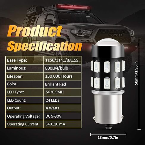 1156 Bulbs, Super Bright 5630 Chipsets 1073 1003 1141 7506 BA15S Bulbs with Projector for Backup Reverse Lights Tail Brake Parking Lights, Xenon White(Pack of 2) in Saudi Arabia