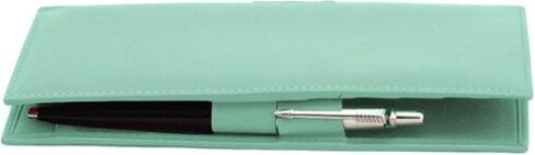 ili New York - Leather Checkbook Cover - Turquoise - Soft, Smooth Leather Checkbook Cover w/RFID Blocking Lining, ID Window, Cards Slots, & Pen Holder in Saudi Arabia