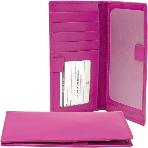 ili New York - Leather Checkbook Cover - Turquoise - Soft, Smooth Leather Checkbook Cover w/RFID Blocking Lining, ID Window, Cards Slots, & Pen Holder in Saudi Arabia