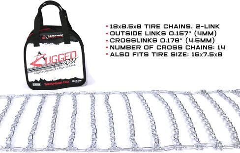 The ROP Shop Pair 2 Link TIRE Chains 16x7.5x8 fit Many Can-Am Commander Defender Maverick UTV in Saudi Arabia