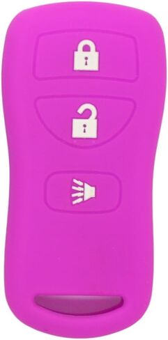 Silicone Cover Protector Case Holder Skin Jacket Compatible with NISSAN 3 Button Remote Key Fob CV2507 Purple in Kuwait