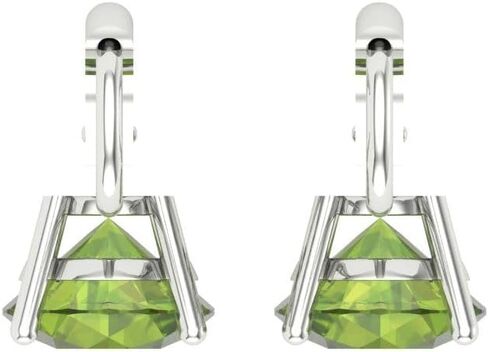 3 ct Brilliant Round Cut Drop Dangle Natural Peridot 14k White Gold Desginer Affordable Earrings Lever Back in Saudi Arabia