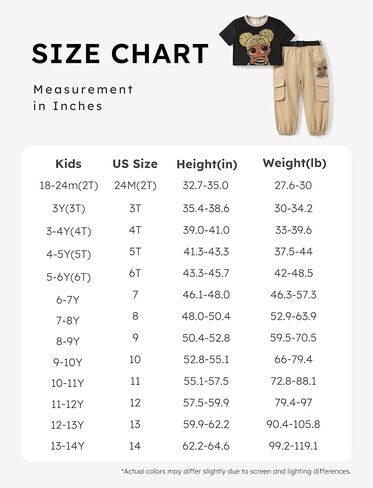 L.O.L. Surprise! Girls Clothes 2 Piece Outfits T-Shirt Top and Cargo with Pocket Pants Set in Saudi Arabia