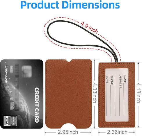 6 Pack PU Leather Luggage Tags for Suitcases - Suitcase Tags, Slide-Style Travel Tags for Luggage, Easy to Identify and Mark. Mixed-Color in Saudi Arabia