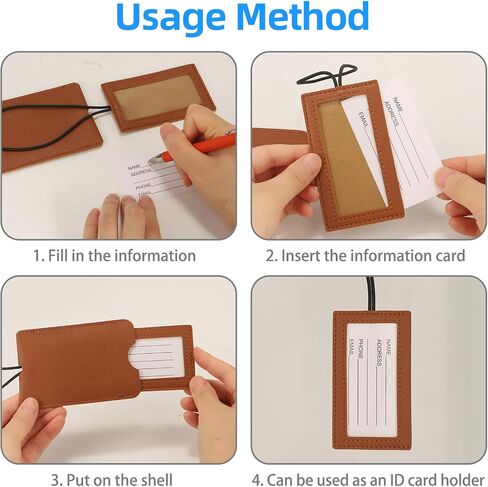 6 Pack PU Leather Luggage Tags for Suitcases - Suitcase Tags, Slide-Style Travel Tags for Luggage, Easy to Identify and Mark. Mixed-Color in Saudi Arabia