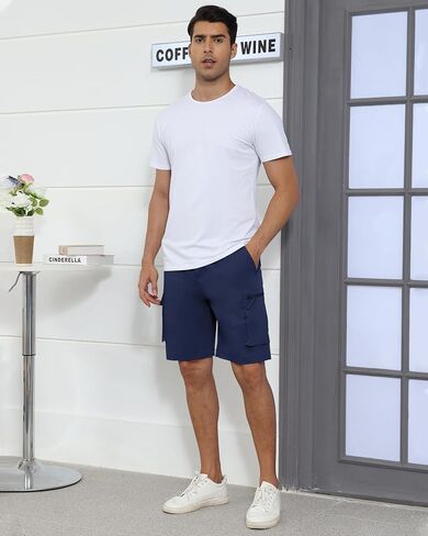 YuKaiChen Men's Stretch Cargo Shorts Zipper Pocket Relaxed Fit Shorts in Saudi Arabia