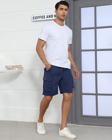YuKaiChen Men's Stretch Cargo Shorts Zipper Pocket Relaxed Fit Shorts in Saudi Arabia