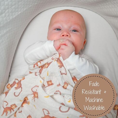 LollyBanks Baby Swaddle Blankets, 100% Organic Cotton Muslin Baby Blanket | 47" x 47", Lightweight Receiving Blanket for Nursing, Stroller, Boys & Girls (Golf Print) in Saudi Arabia