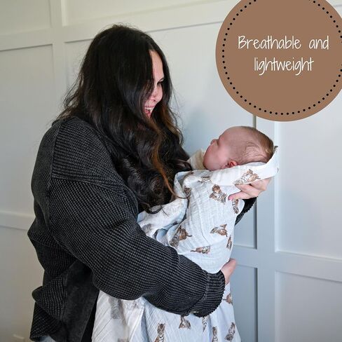 LollyBanks Baby Swaddle Blankets, 100% Organic Cotton Muslin Baby Blanket | 47" x 47", Lightweight Receiving Blanket for Nursing, Stroller, Boys & Girls (Golf Print) in Saudi Arabia