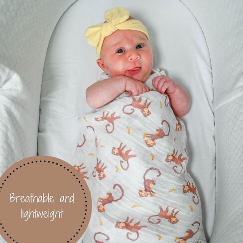 LollyBanks Baby Swaddle Blankets, 100% Organic Cotton Muslin Baby Blanket | 47" x 47", Lightweight Receiving Blanket for Nursing, Stroller, Boys & Girls (Golf Print) in Saudi Arabia