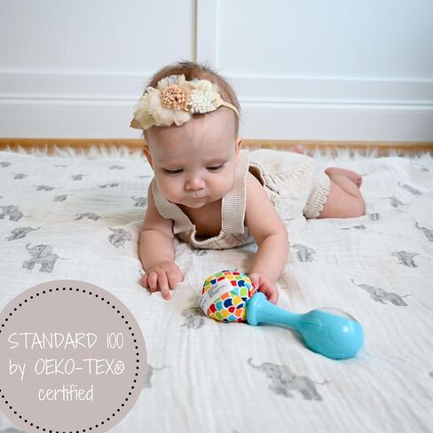 LollyBanks Baby Swaddle Blankets, 100% Organic Cotton Muslin Baby Blanket | 47" x 47", Lightweight Receiving Blanket for Nursing, Stroller, Boys & Girls (Golf Print) in Saudi Arabia