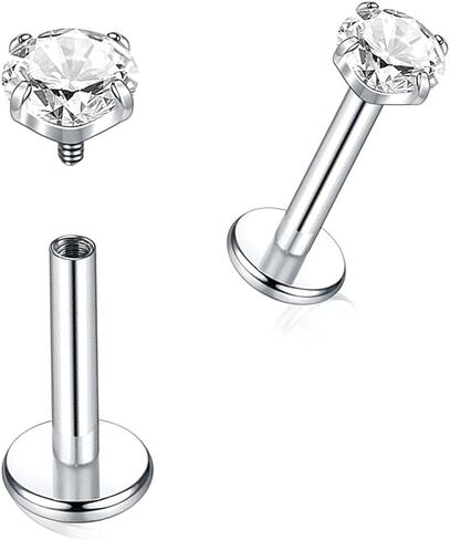 18G 16G Titanium Flat Back Nose Studs Ring Labret Lip Monroe Medusa Piercing Jewelry Tragus Piercing Jewelry in Saudi Arabia
