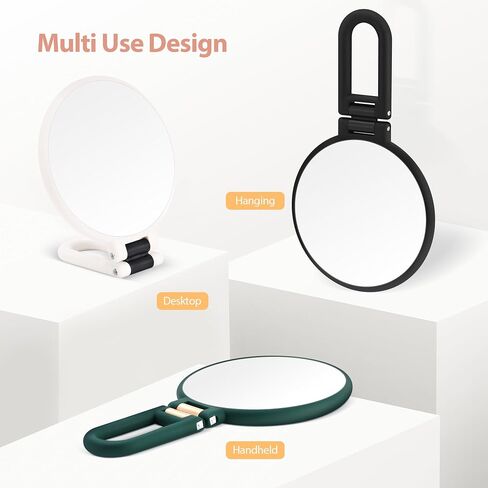 B Beauty Planet 30X Magnifying Mirror, Hand Mirror with Handle, Double Sided Hand Mirror with 30X/1X Magnification, Essential Travel Mirror, Portable Foldable Makeup Mirror for Precision Makeup Black in Kuwait