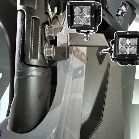 2 قطعة دعامة تثبيت كشاف LED على شكل حرف A لـ 2020-2024 Polaris RZR PRO XP (تثبيت 1 مصباح كشاف) in Kuwait