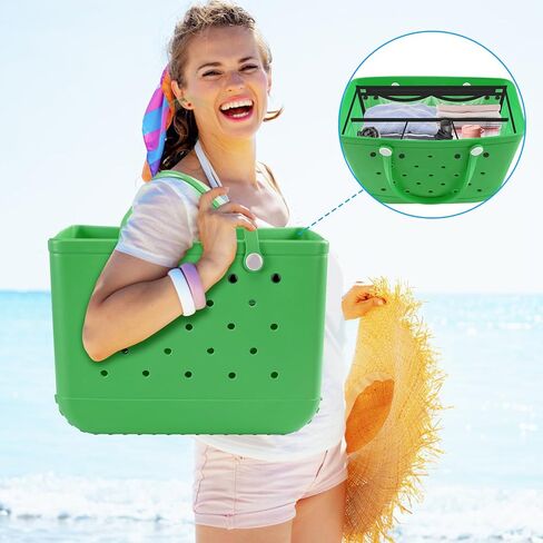 ERKOON Clear Beach Bag Organizer الملحقات الأصلية لحقيبة Bogg X حقيبة تخزين كبيرة متوافقة مع حقيبة Bogg لتنظيم حقيبتك وتقسيم المساحة، 7 جيوب in Kuwait