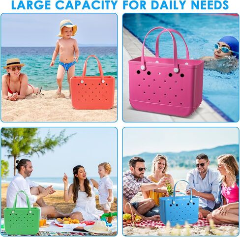 ERKOON Clear Beach Bag Organizer الملحقات الأصلية لحقيبة Bogg X حقيبة تخزين كبيرة متوافقة مع حقيبة Bogg لتنظيم حقيبتك وتقسيم المساحة، 7 جيوب in Kuwait