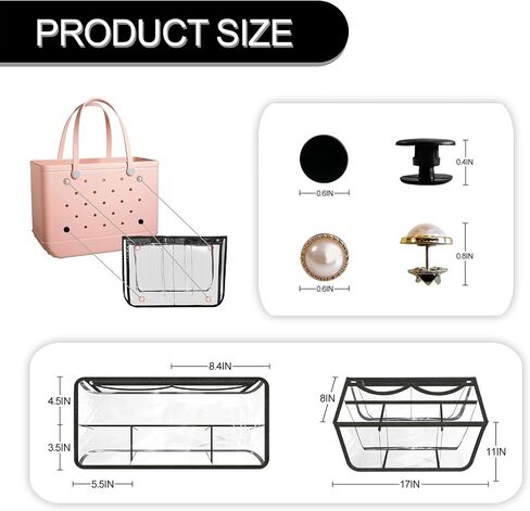Beach Bag Organizer Compatible with X Large Bogg Bag Accessories for Storage Bag Divider Organizing Your Bag and Divide Space Transparent in Saudi Arabia