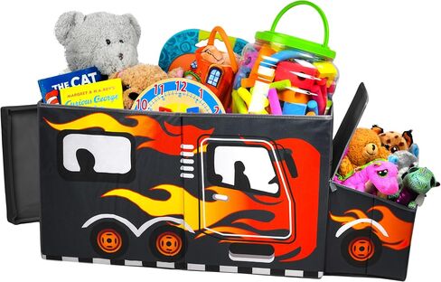 KAP Large Toy Box for boys with flip Lid & Lights up, Foldable Sturdy Toy Storage Organizer Decorative Bins Baskets for Kids, Nursery, Closet, Bedroom, Playroom, 34.8" L x 13" W x 15.7" H in Saudi Arabia