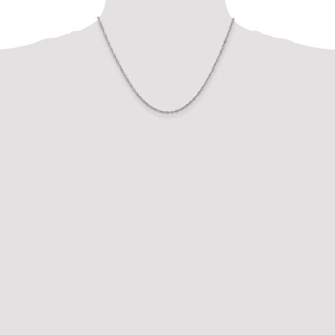 The Black Bow 1.7mm, 14k White Gold, Singapore Chain Necklace in Saudi Arabia