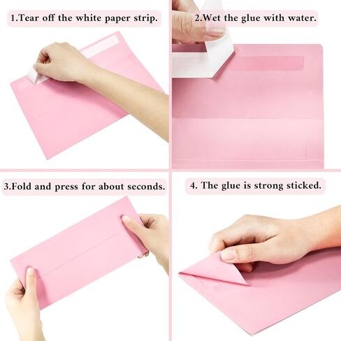 50 Pack #10 Business Envelopes, Pink Standard Envelopes Self Seal, Letter Size Business Mailing Envelopes for Checks Letters Invoices Statements Birthday Graduation Wedding, 4 1/8 x 9 1/2 Inch in Saudi Arabia