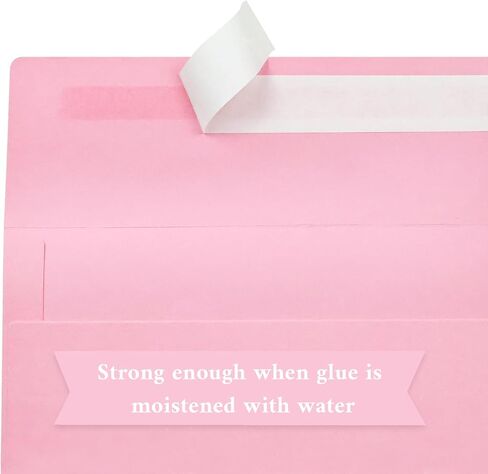 50 Pack #10 Business Envelopes, Pink Standard Envelopes Self Seal, Letter Size Business Mailing Envelopes for Checks Letters Invoices Statements Birthday Graduation Wedding, 4 1/8 x 9 1/2 Inch in Saudi Arabia