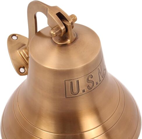 6" Wall Hanging Antique Brass Bell Hanging Nautical Ships Bell (U.S.Navy) Engraved in Box in Saudi Arabia