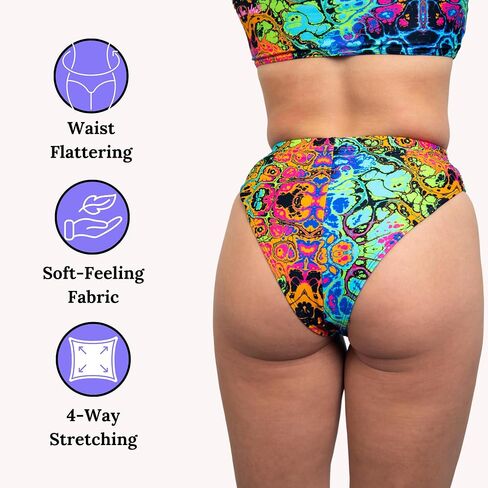 Freedom Rave Wear - Brazilian Bottoms: Trendy High Waist Festival Thongs in Saudi Arabia
