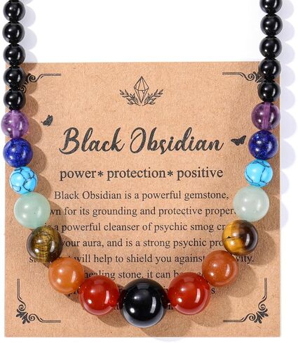 Jovivi 7 Chakra Necklace for Women Natural Chakra Gemstone Healing Crystal Yoga Mala Beads Necklace Engery Reiki Crystal Beaded Necklace Jewelry Mothers Day Birthday Gift in Saudi Arabia