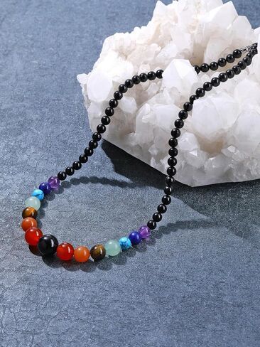 Jovivi 7 Chakra Necklace for Women Natural Chakra Gemstone Healing Crystal Yoga Mala Beads Necklace Engery Reiki Crystal Beaded Necklace Jewelry Mothers Day Birthday Gift in Saudi Arabia