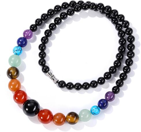 Jovivi 7 Chakra Necklace for Women Natural Chakra Gemstone Healing Crystal Yoga Mala Beads Necklace Engery Reiki Crystal Beaded Necklace Jewelry Mothers Day Birthday Gift in Saudi Arabia
