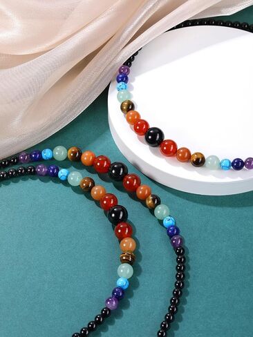 Jovivi 7 Chakra Necklace for Women Natural Chakra Gemstone Healing Crystal Yoga Mala Beads Necklace Engery Reiki Crystal Beaded Necklace Jewelry Mothers Day Birthday Gift in Saudi Arabia
