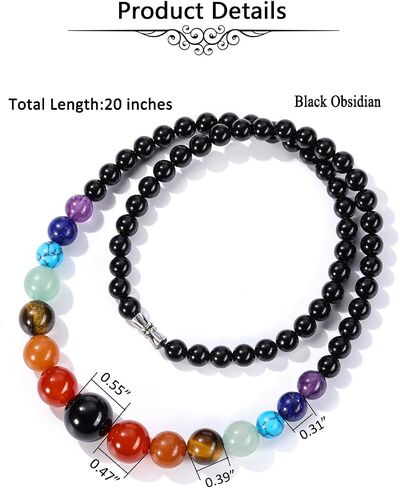 Jovivi 7 Chakra Necklace for Women Natural Chakra Gemstone Healing Crystal Yoga Mala Beads Necklace Engery Reiki Crystal Beaded Necklace Jewelry Mothers Day Birthday Gift in Saudi Arabia