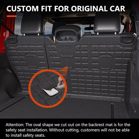 حصيرة شحن Powoq متوافقة مع 2018-2024 Jeep Wrangler JL Unlimited 4 أبواب مسند الظهر حصيرة TPE بديلة لملحقات 18-24 Jeep Wrangler JL 4X4 (تناسب 18-24 JL 4X4، حصيرة صندوق السيارة + حصيرة مسند الظهر) in Saudi Arabia