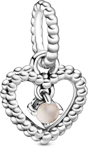 Pandora June Birthstone Dangle Charm & Bracelet Set - Women's Sterling Silver June Birthstone Dangle Charm & Heart Clasp Snake Chain Bracelet - Jewellery Set With Gift Box in Saudi Arabia