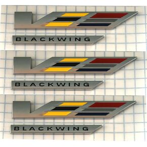 3Pcs V-Blackwing Emblems 3D Car Badge V Logo Replacement for 2020-2025 CT4 CT5 86596092 (Glossy Black)