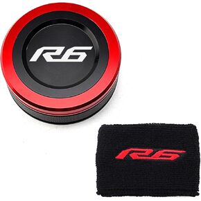 مناسب لـ Yamaha R6 YZF R6 R6S YZFR6 1999-2021 2022 2023 CNC للدراجات النارية غطاء خزان سائل الفرامل الأمامية غطاء خزان زيت الفرامل جورب (أزرق)