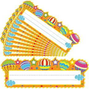 60 Sheets Name Plates for Classroom Die Cut Classroom Name Tags for Desk School Bus Name Tags Theme Flat Nameplates for Kids Teaching Tool Labeling Office Decorations (Ocean Waves)