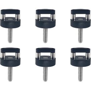DEWHEL Aluminum 6pcs Hard Top Bolts Quick Removal Fastener Thumb Screws W/D Ring Compatible with Jeep Wrangler JK JKU JL JLU JT