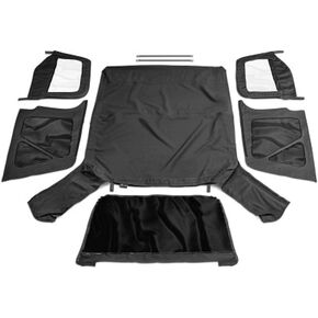 RAMPAGE PRODUCTS Rampage Premium Replacement Soft Top with Door Skins & Tinted Windows | Sail Cloth, Black Diamond Color | 912935 | Fits 1997 - 2006 Jeep Wrangler TJ with Door Skins