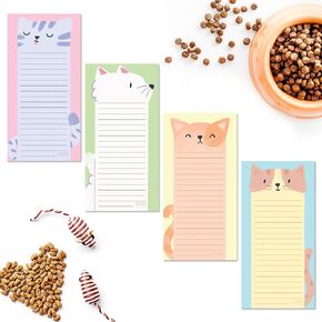 Sweetzer & Orange S&O Magnetic Notepads for Refrigerator 4 Pack, Sticky notes for Fridge Sets - Sticky Journals for Freezer - Magnetized memo sheets for cooler - 3.5" x 7", 45 Pages