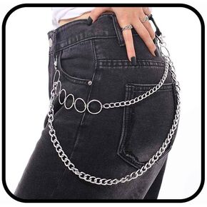 Punk Pant Chains Hip Hop Pocket Jeans Chain Gothic Wallet Chains Coin Trousers Chain Layered Rock Chains for Women Men