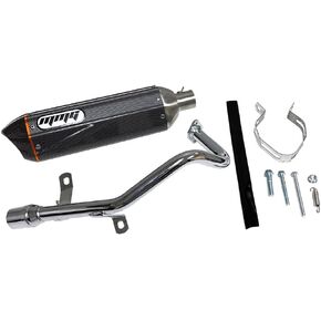 MMG Exhaust System Muffler for GY6 50cc 4 Stroke Scooters (Carbon Fiber Finish)