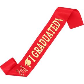 Cabilock 2024 Graduation Sash I Graduated Sashes Class Of 2024 Sashes Gold Glitter Letter Stole 2024 Celebrations Sash Senior
