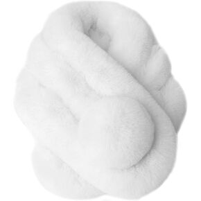 Women Pompom Fall Winter Warm Faux Rabbit Fur Fake Collar Scarf Neck Warmer