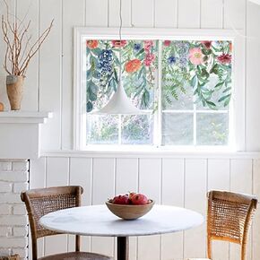 Vintage Floral Window Static Clings Glass Spring Watercolor Border Living Room Decor Large Stickers DIY Decals