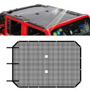 لسيارة Jeep JK Sunshade Mesh بيكيني علوي لـ 2007-2018 Wrangler JK JKU 4 أبواب، شاشة بيكيني مانعة للأشعة فوق البنفسجية، درع حراري، متين، سهل التركيب
