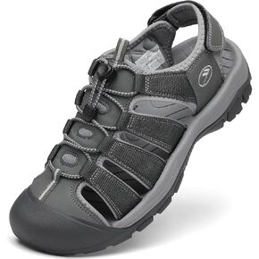 FLARUT Men's Athletic Sandals - Closed Toe Sport Hiking & Outdoor Walking Water Sandals with Anti-Slip Cushioning and Breathable Mesh