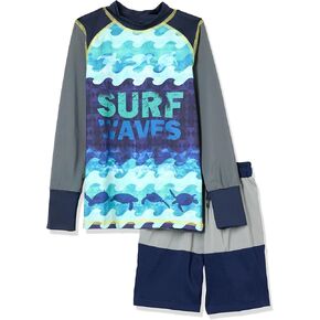 Boys' Long Sleeve Swim Set: Rashguard with Board Shorts