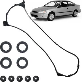 VS50499R Engine Head Valve Cover Gasket Seal Fit for Honda Civic 1992-2000 VX CX DX LX VP GX HX Ex Si Del Sol Si/S, Valve Cover Gasket Set for 1997-2000 Acura EL, Replace OE# VC4029, VS50500R